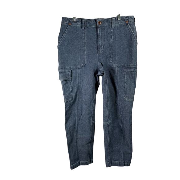 Duluth Flex Firehose Stovepipe Cargo Pants Blue Outdoor Work Gorpcore Womens 14 - Picture 1 of 6